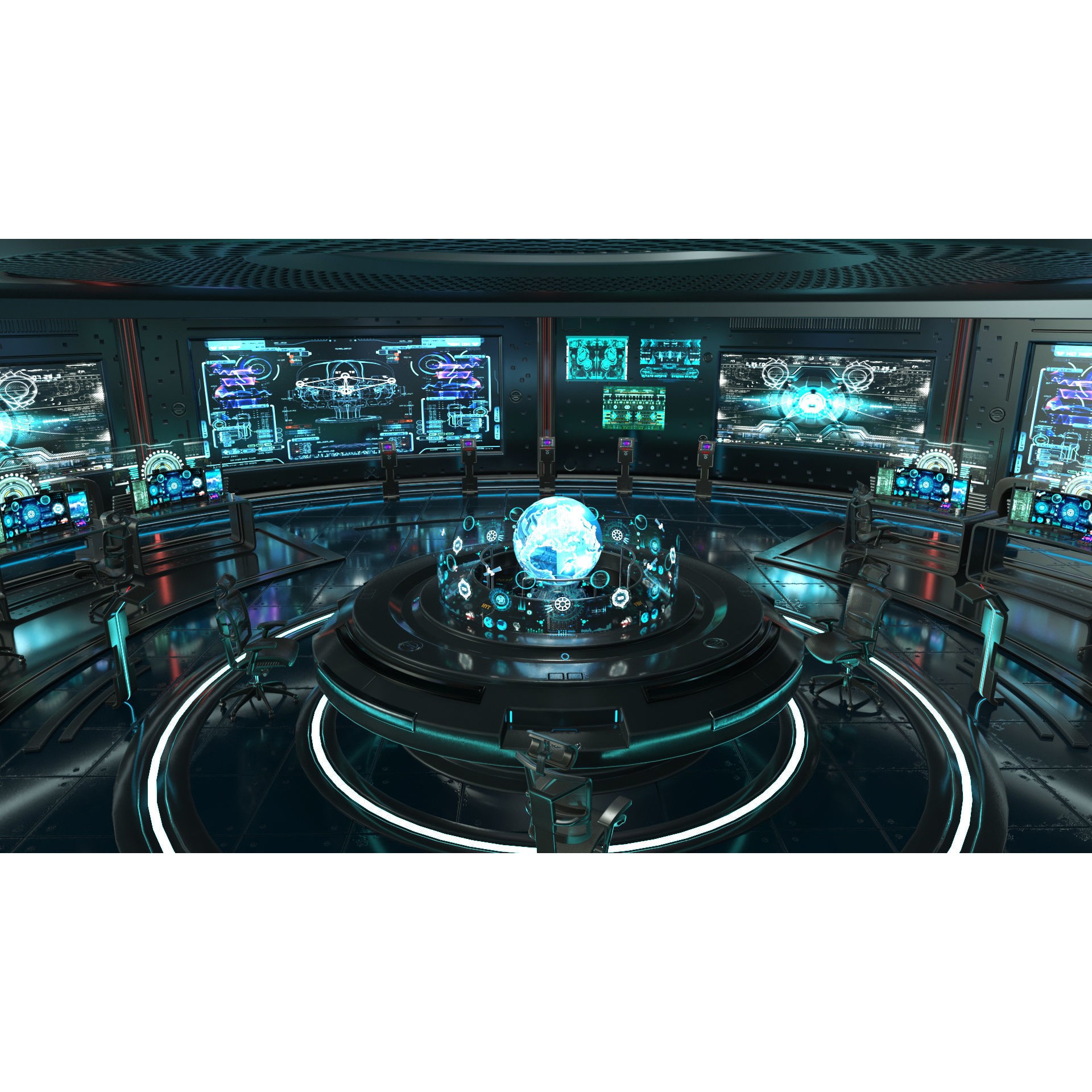 Sci Fi Interior Station - PBR Game-Ready 3D Model - View 4