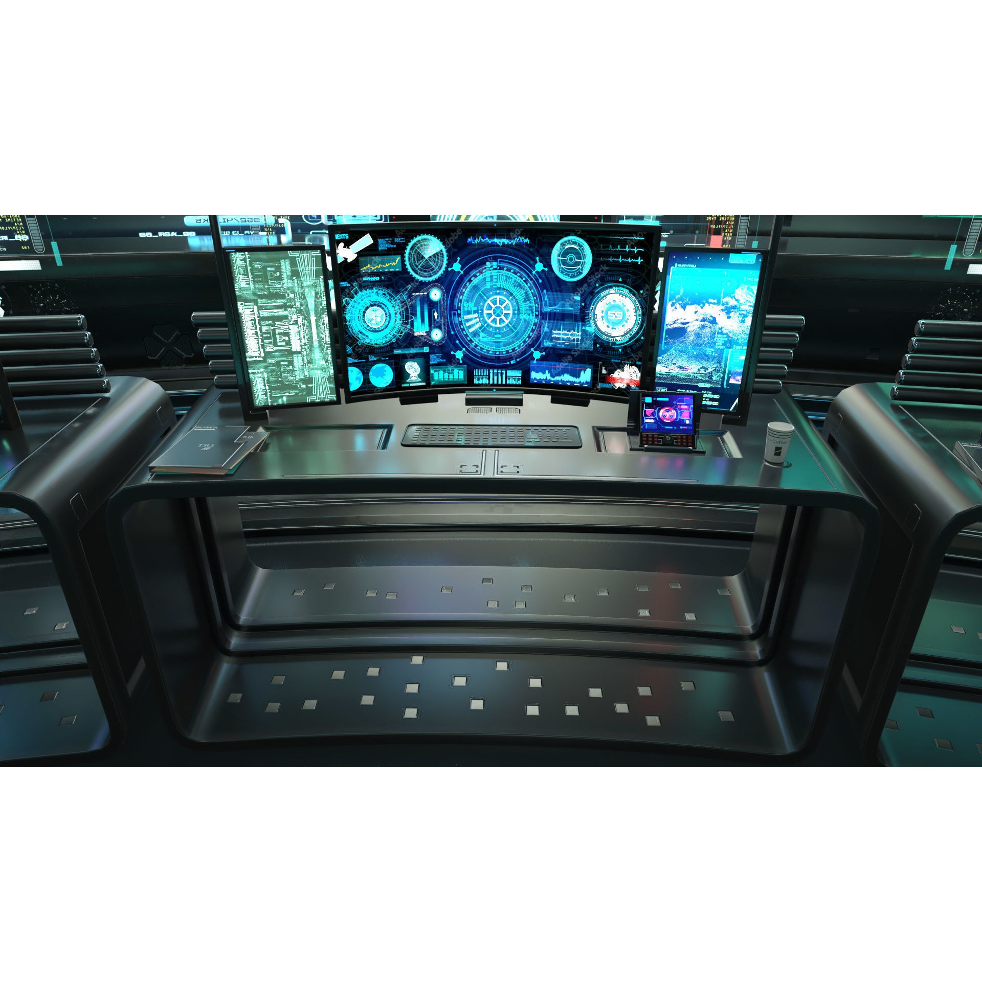 Sci Fi Interior Station - PBR Game-Ready 3D Model - View 7