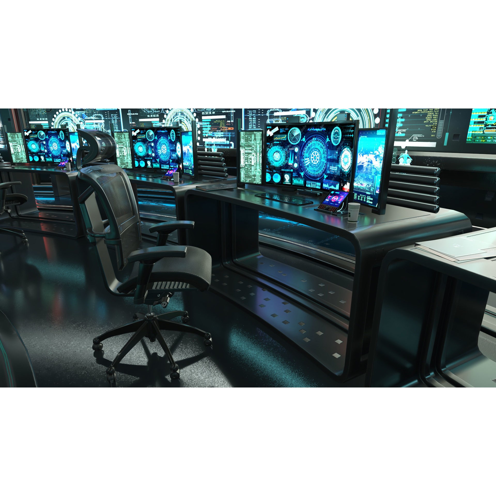 Sci Fi Interior Station - PBR Game-Ready 3D Model - View 8