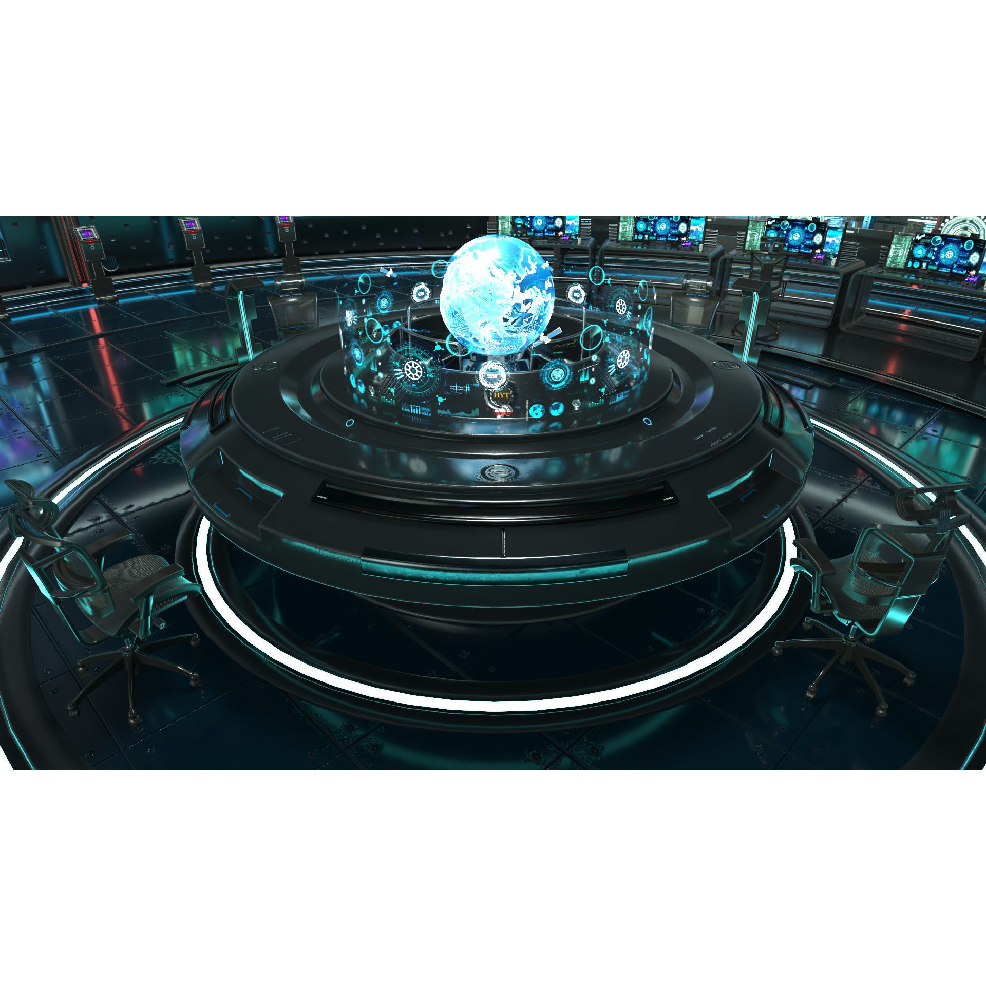 Sci Fi Interior Station - PBR Game-Ready 3D Model - View 9