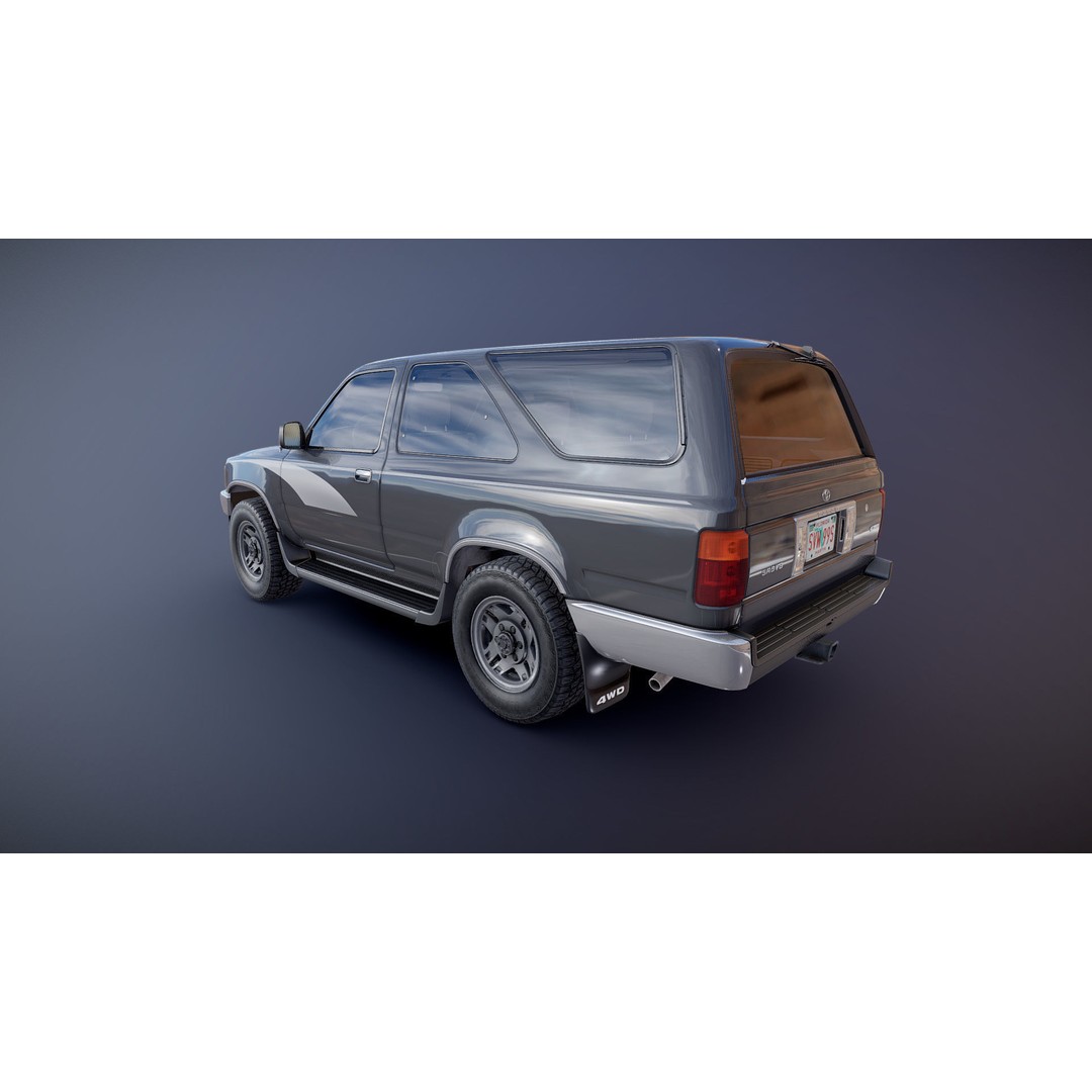 Toyota 4Runner 3D Model – Low Poly Game Ready SUV, FBX, OBJ - View 20