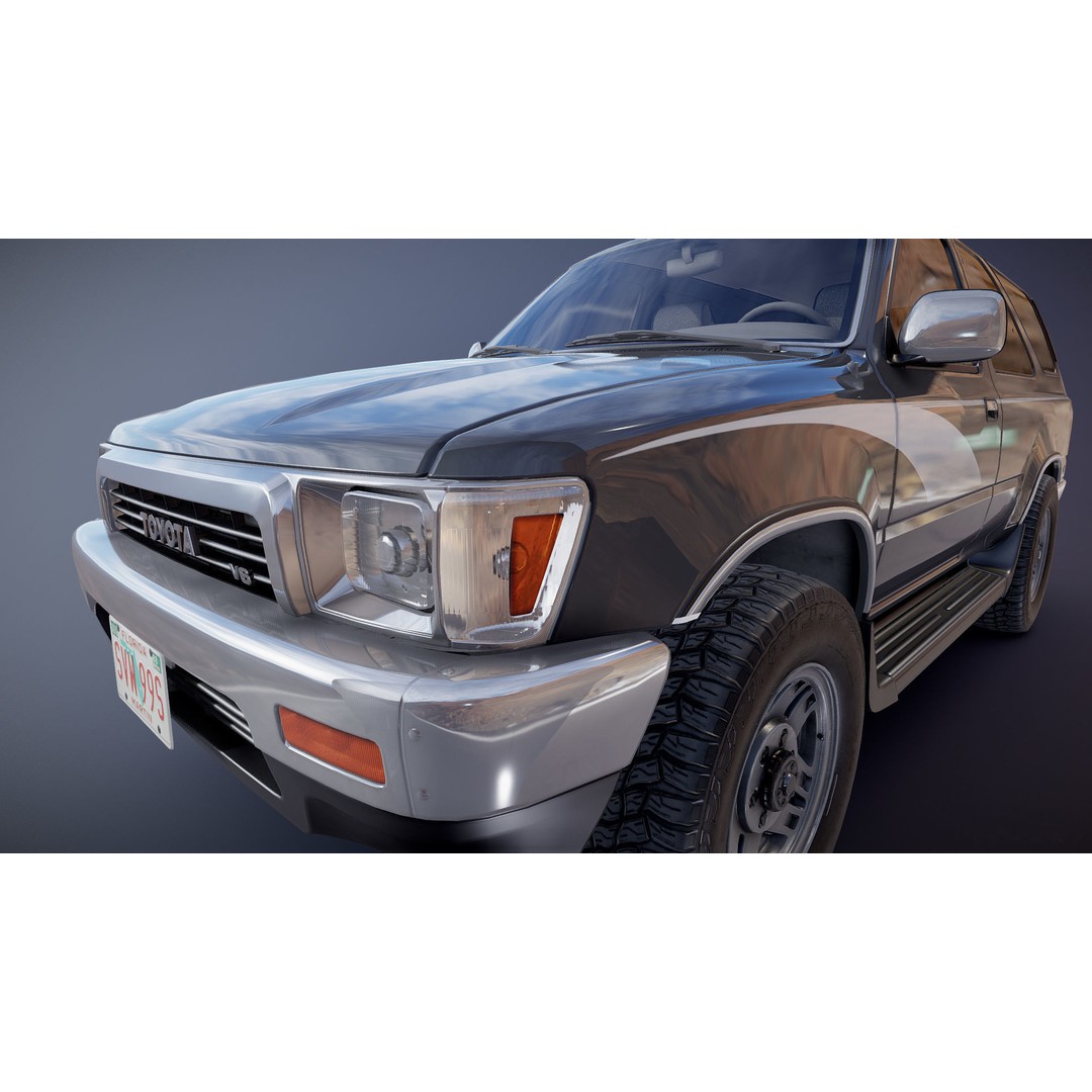 Toyota 4Runner 3D Model – Low Poly Game Ready SUV, FBX, OBJ - View 26