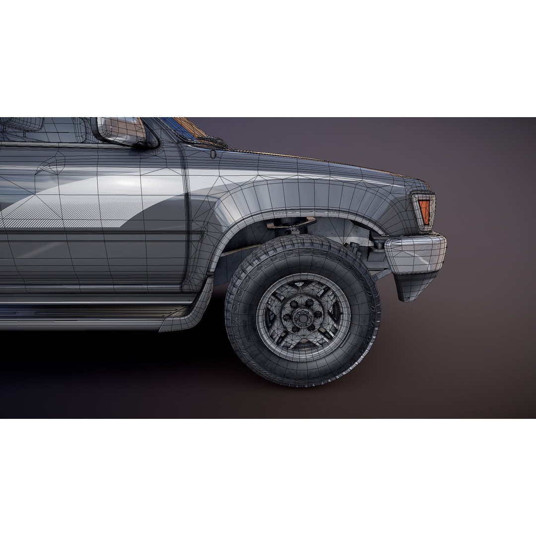 Toyota 4Runner 3D Model – Low Poly Game Ready SUV, FBX, OBJ - View 30