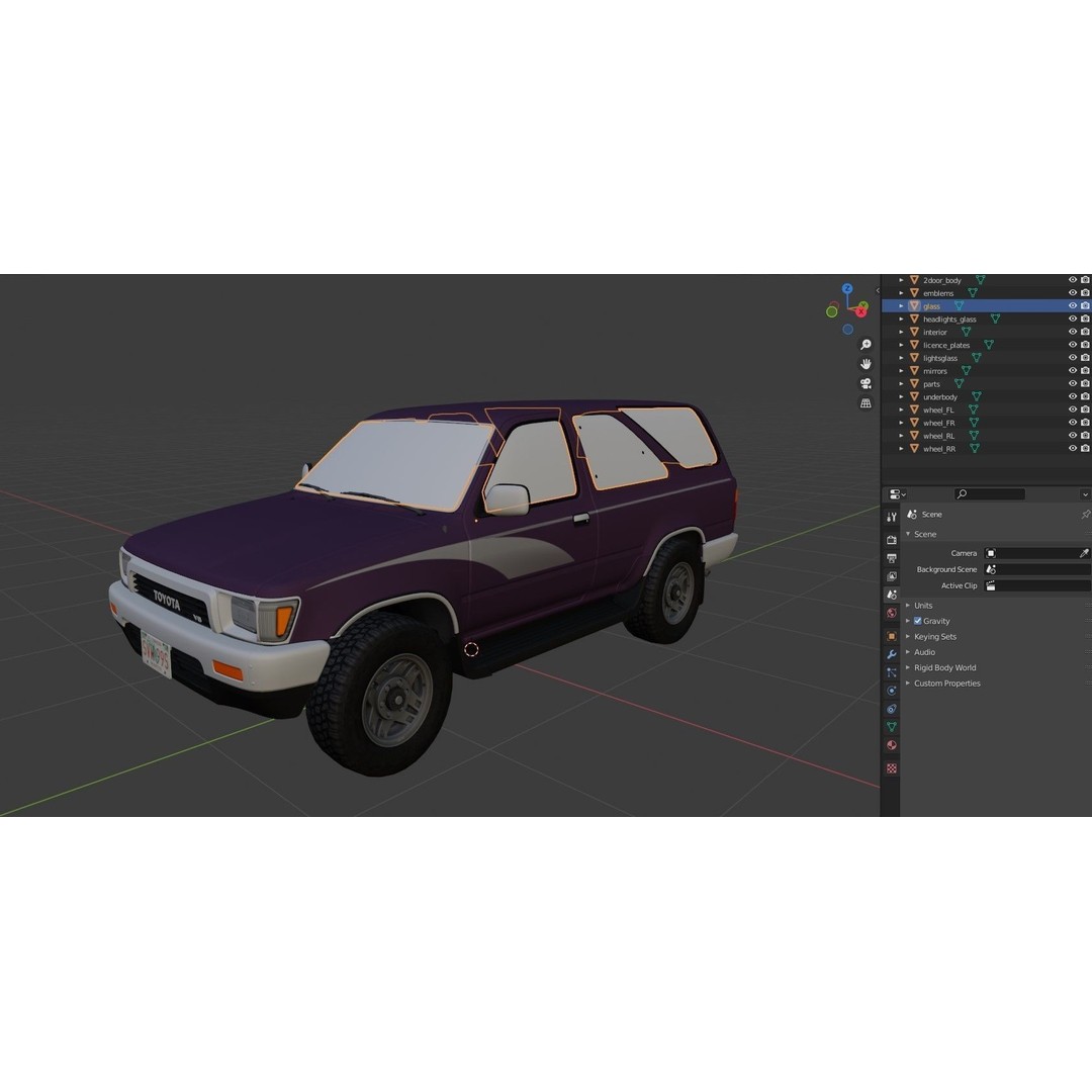 Toyota 4Runner 3D Model – Low Poly Game Ready SUV, FBX, OBJ - View 48