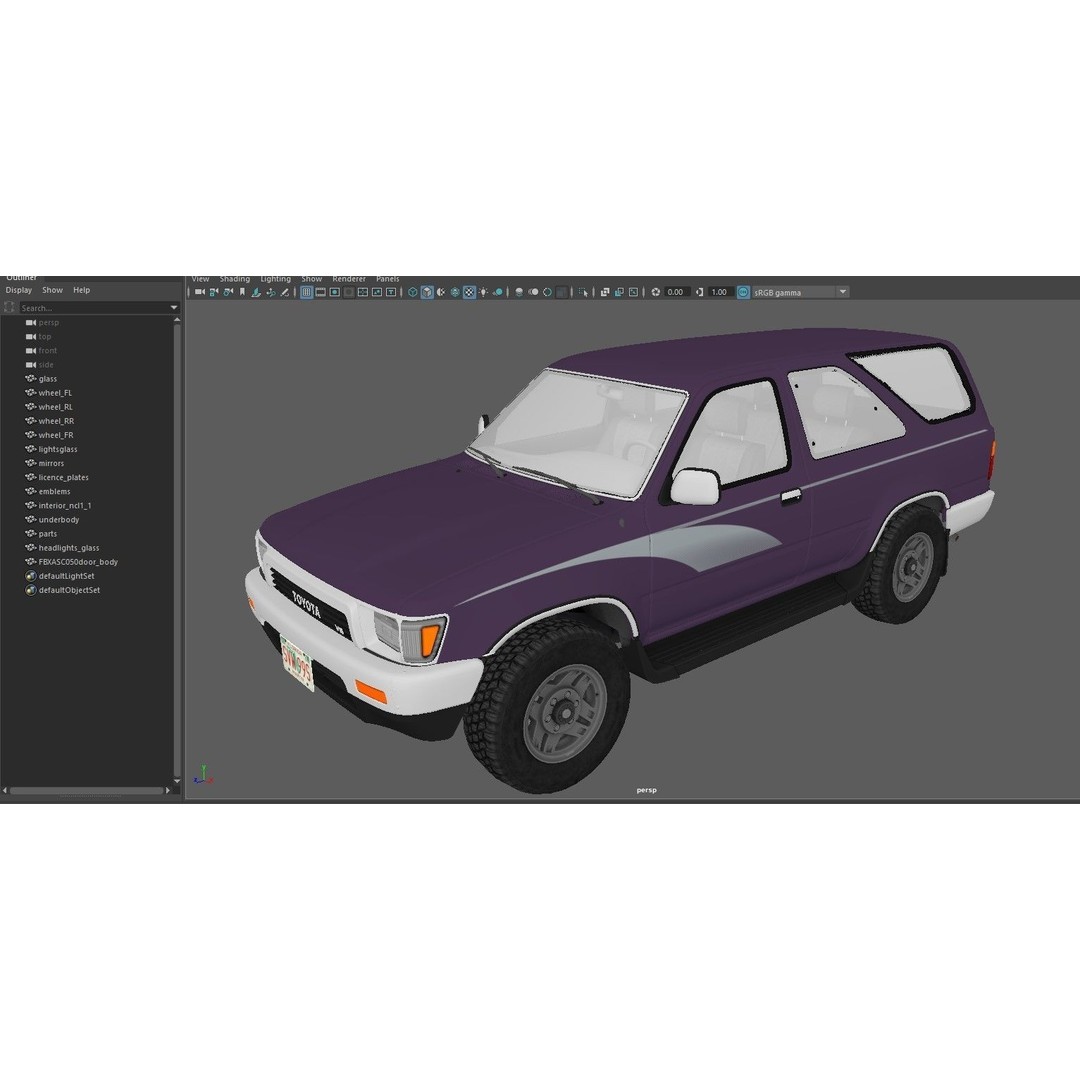 Toyota 4Runner 3D Model – Low Poly Game Ready SUV, FBX, OBJ - View 49