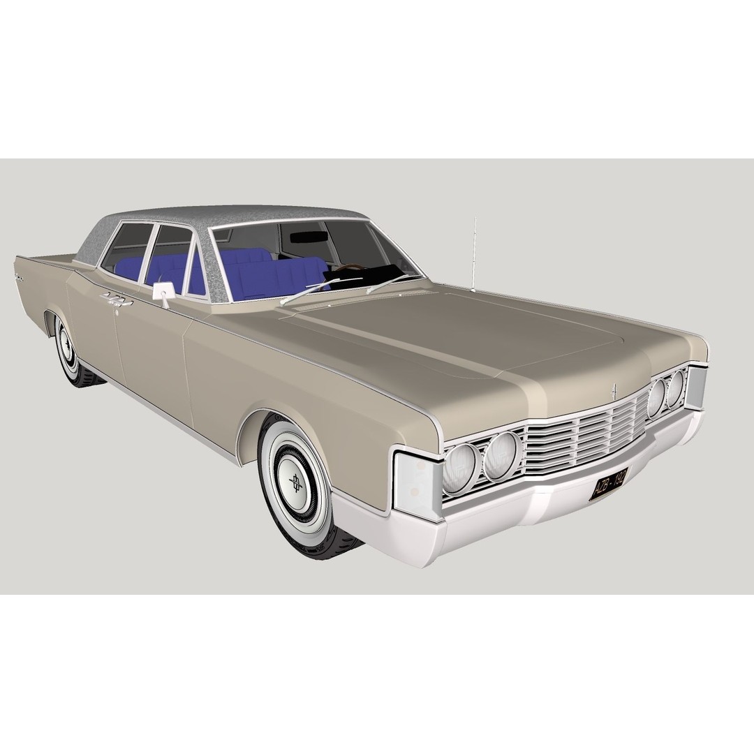 Continental Car 3D Model – High Poly Antique Vehicle, FBX, OBJ - View 17