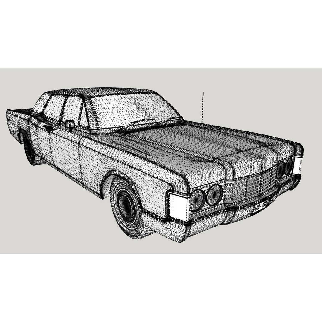 Continental Car 3D Model – High Poly Antique Vehicle, FBX, OBJ - View 20