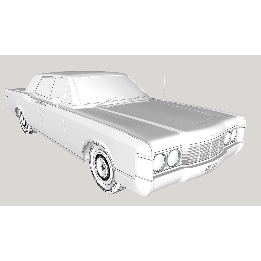 Continental Car 3D Model – High Poly Antique Vehicle, FBX, OBJ - View 21