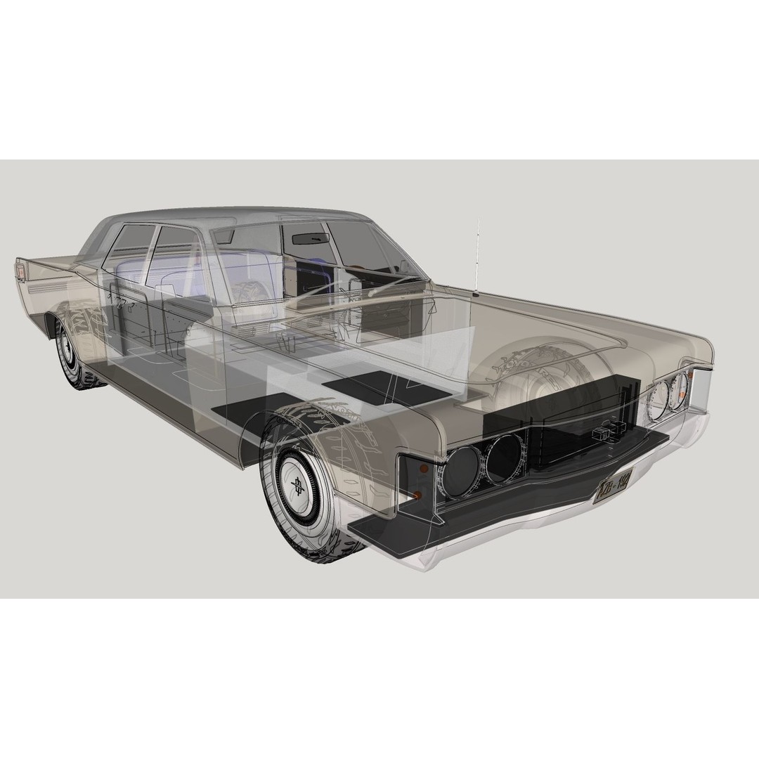 Continental Car 3D Model – High Poly Antique Vehicle, FBX, OBJ - View 22