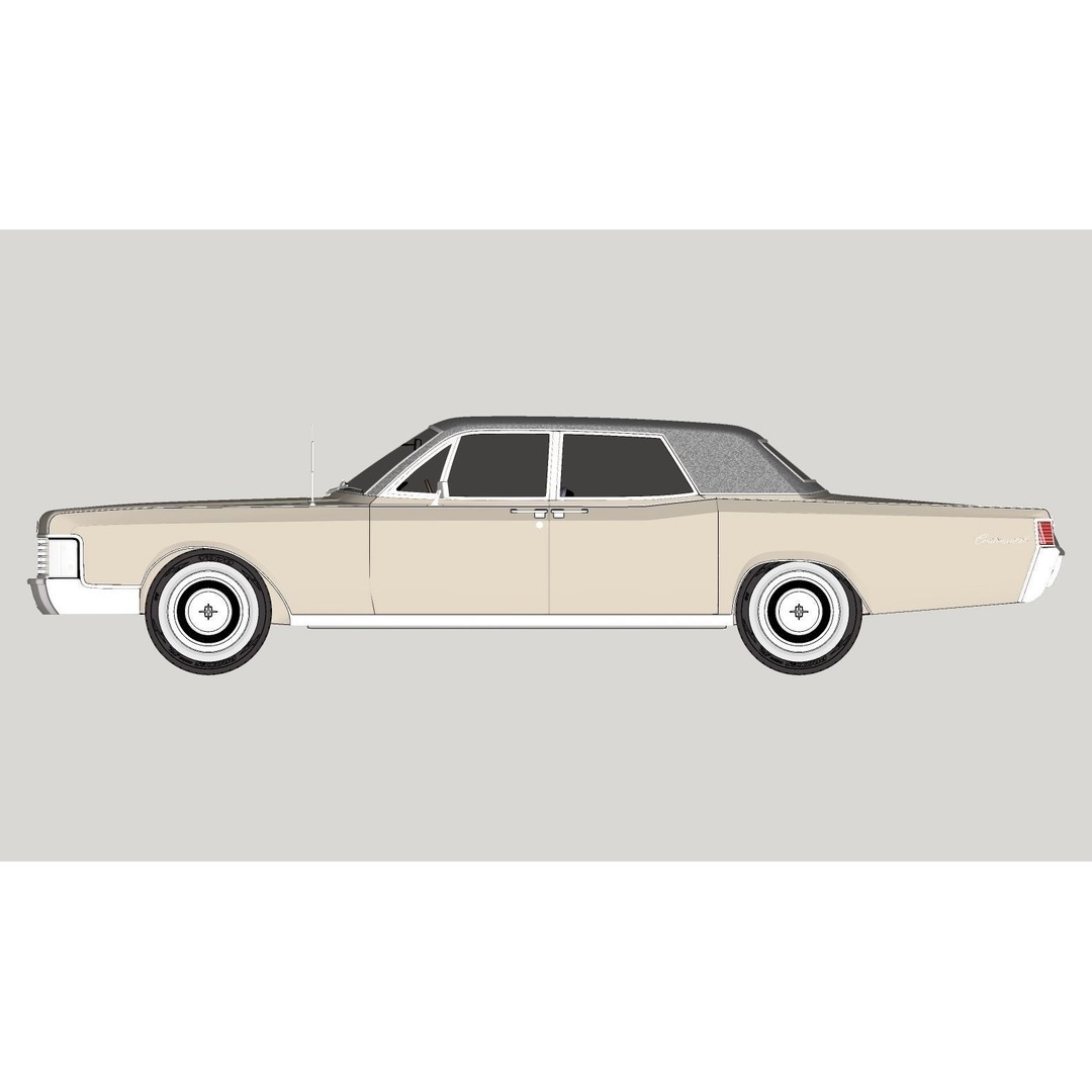 Continental Car 3D Model – High Poly Antique Vehicle, FBX, OBJ - View 25