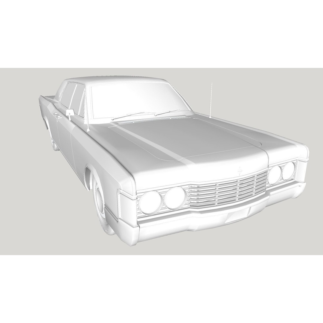 Continental Car 3D Model – High Poly Antique Vehicle, FBX, OBJ - View 40