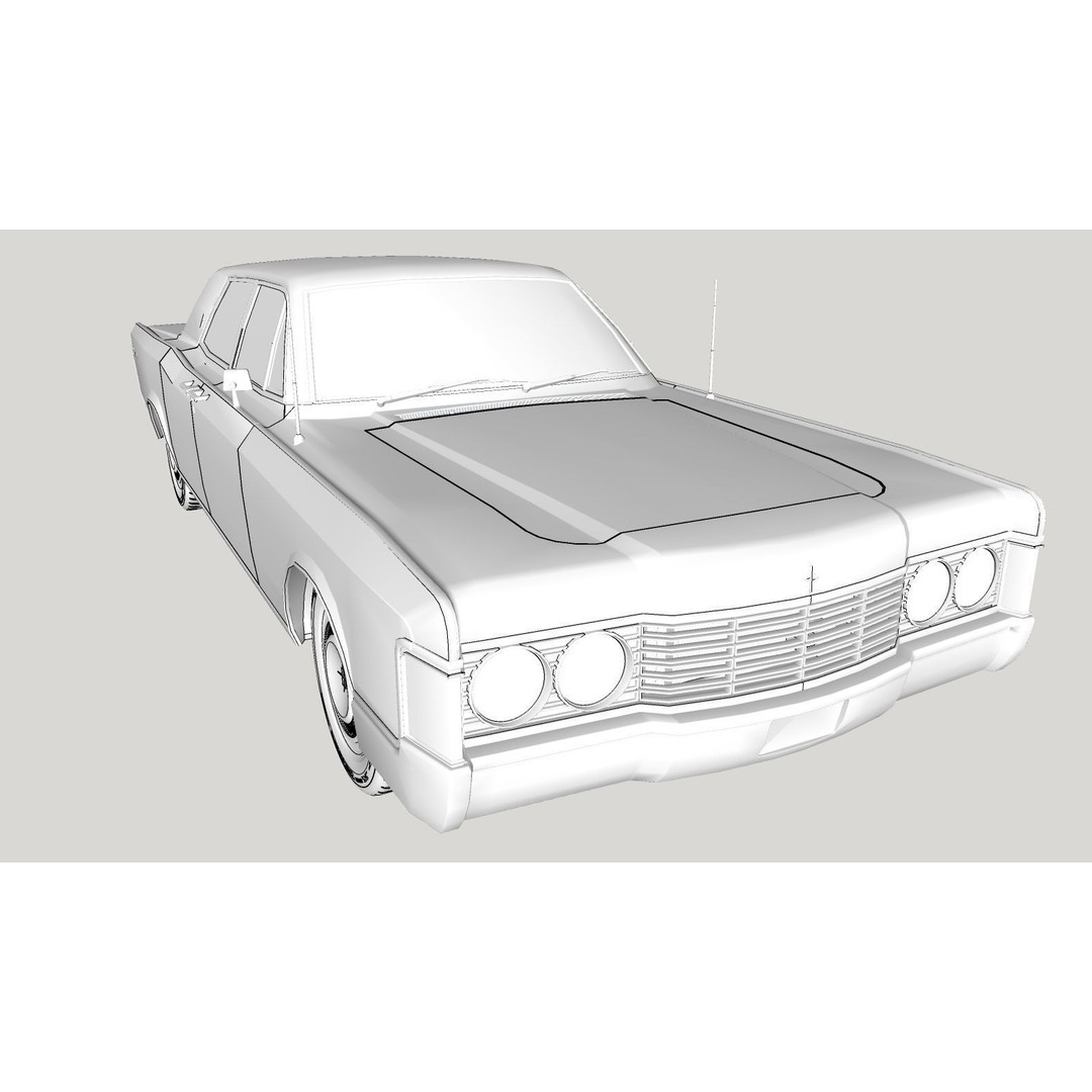 Continental Car 3D Model – High Poly Antique Vehicle, FBX, OBJ - View 41