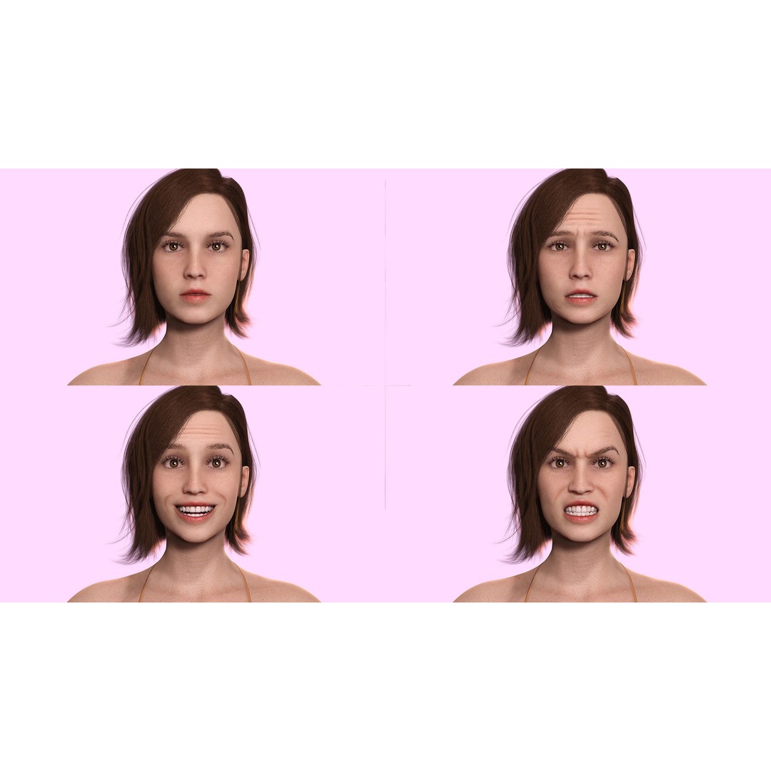 Sabrina 3D Model – Realistic Woman in Repairman Clothing, Rigged - View 10