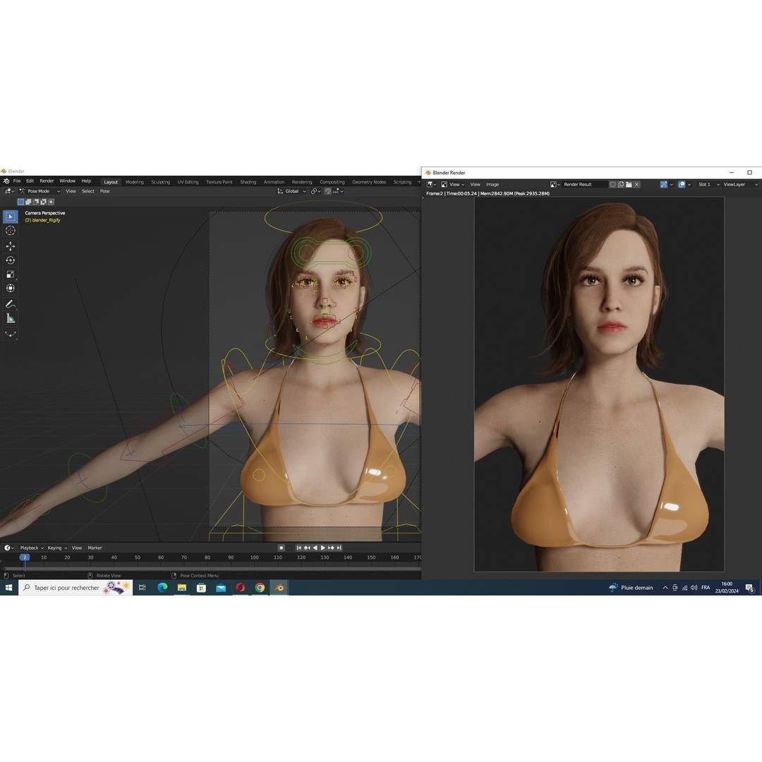Sabrina 3D Model – Realistic Woman in Repairman Clothing, Rigged - View 20