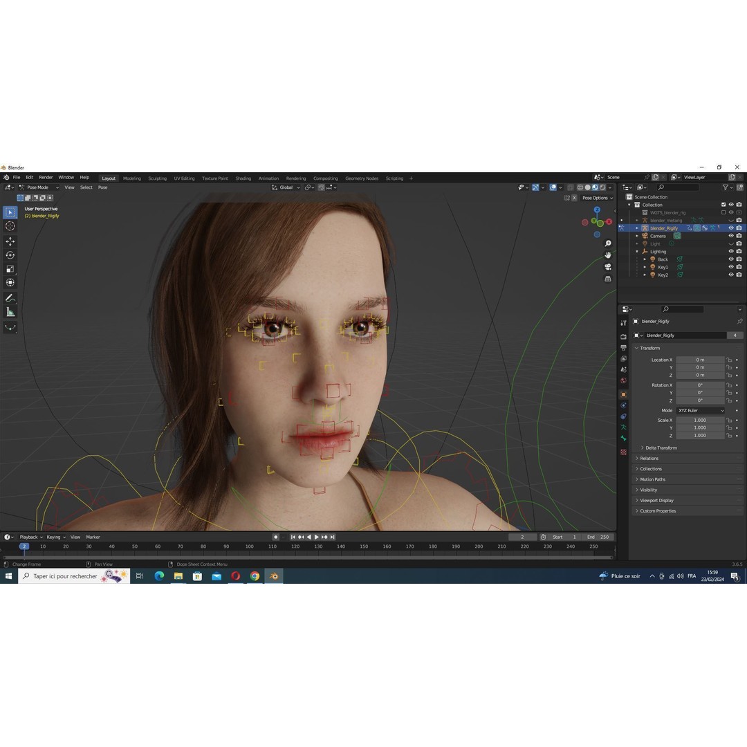 Sabrina 3D Model – Realistic Woman in Repairman Clothing, Rigged - View 21