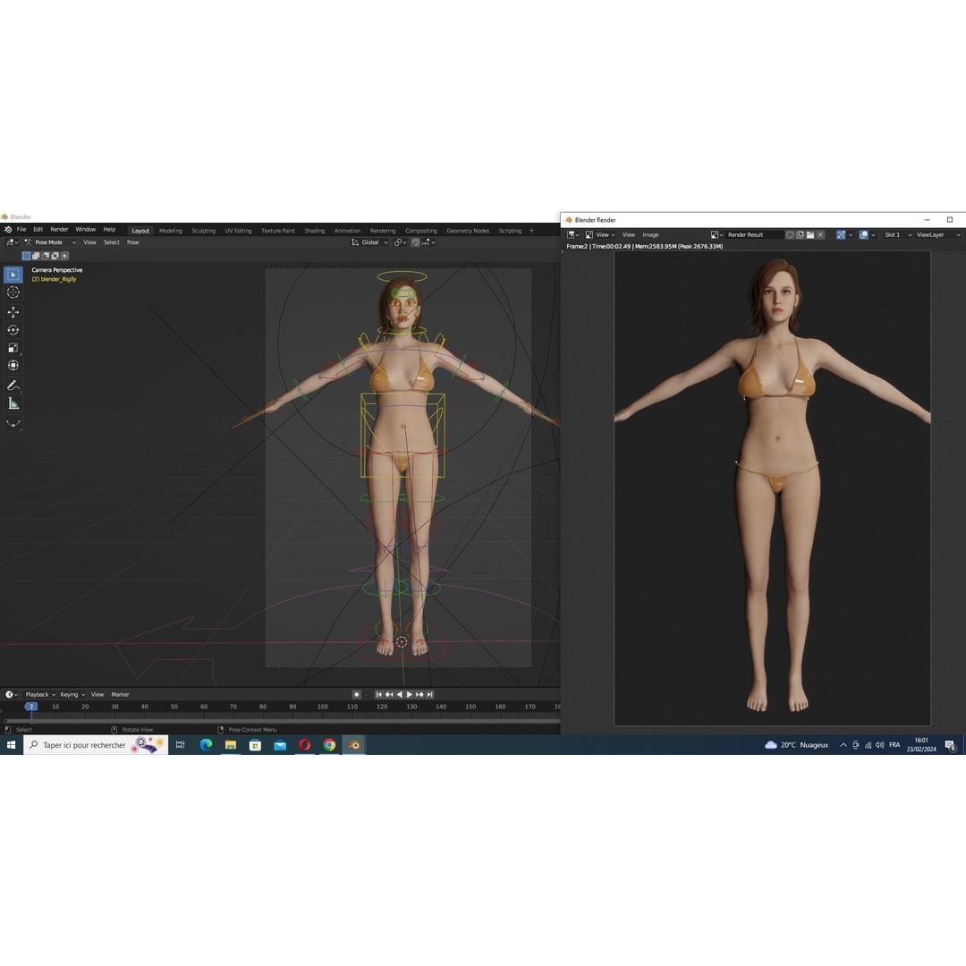 Sabrina 3D Model – Realistic Woman in Repairman Clothing, Rigged - View 22