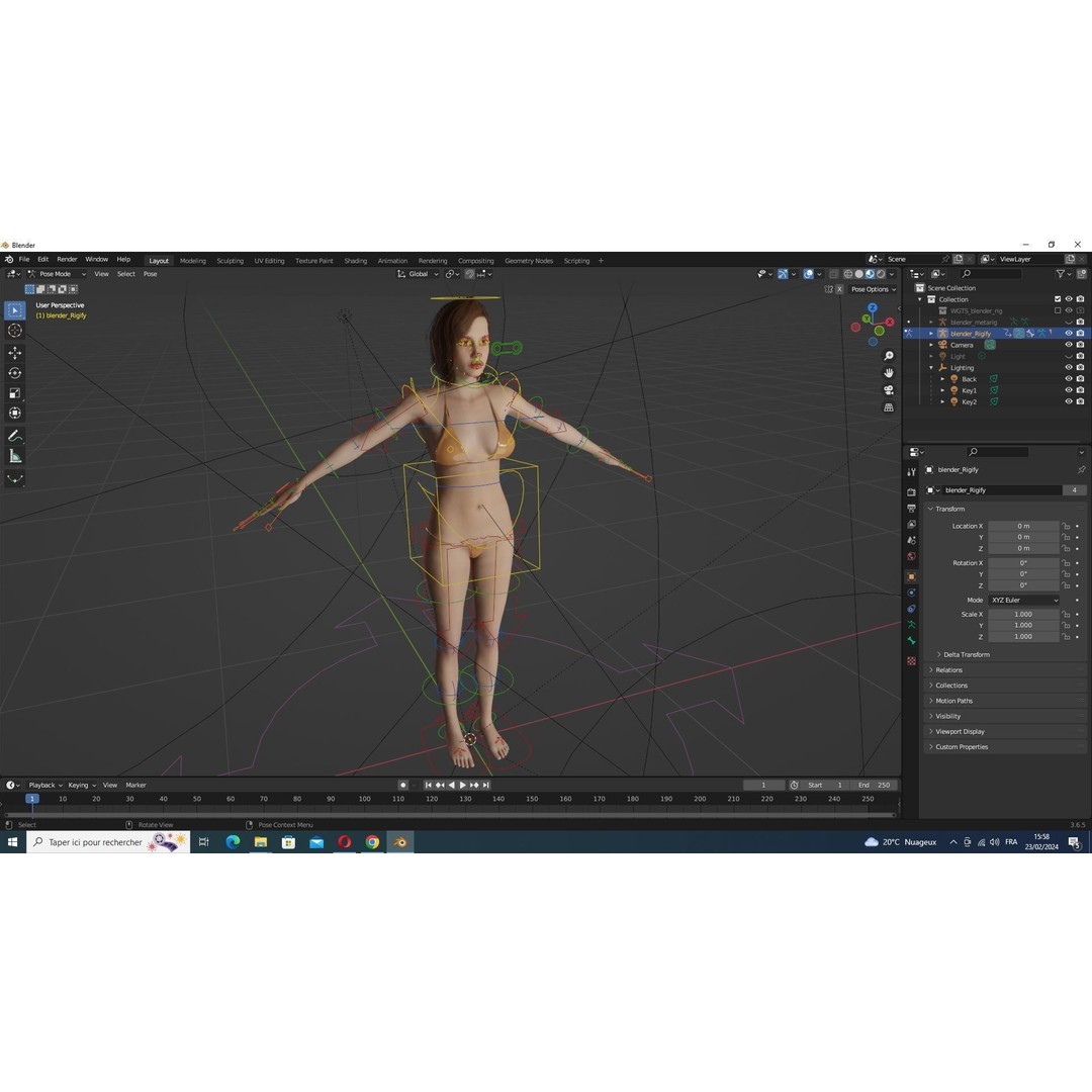 Sabrina 3D Model – Realistic Woman in Repairman Clothing, Rigged - View 25
