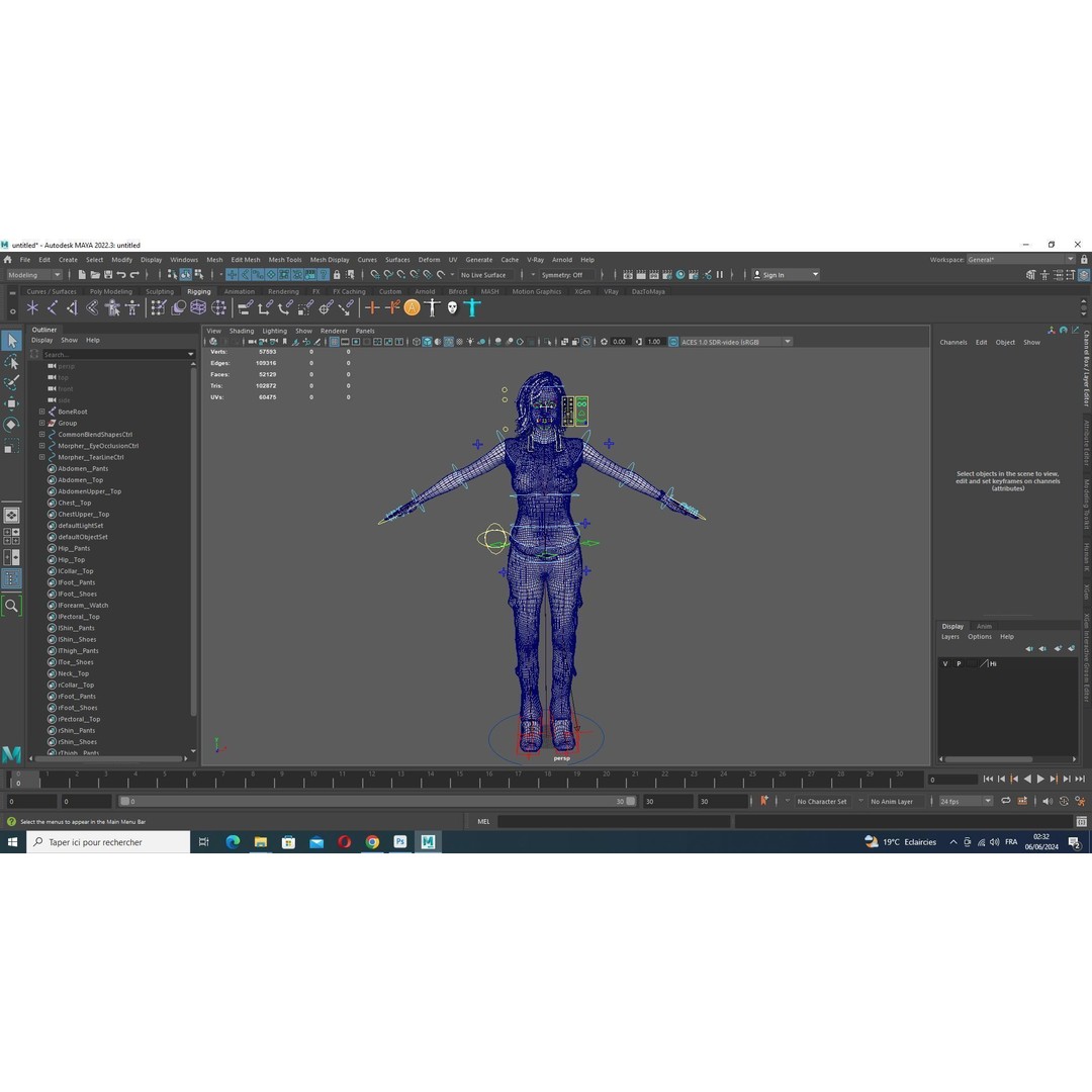 Sabrina 3D Model – Realistic Woman in Repairman Clothing, Rigged - View 27