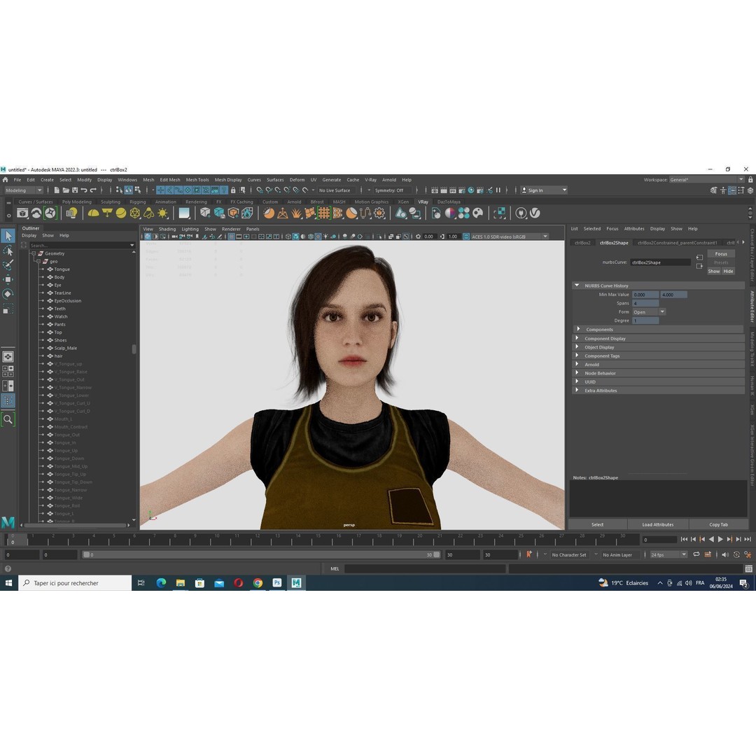 Sabrina 3D Model – Realistic Woman in Repairman Clothing, Rigged - View 28