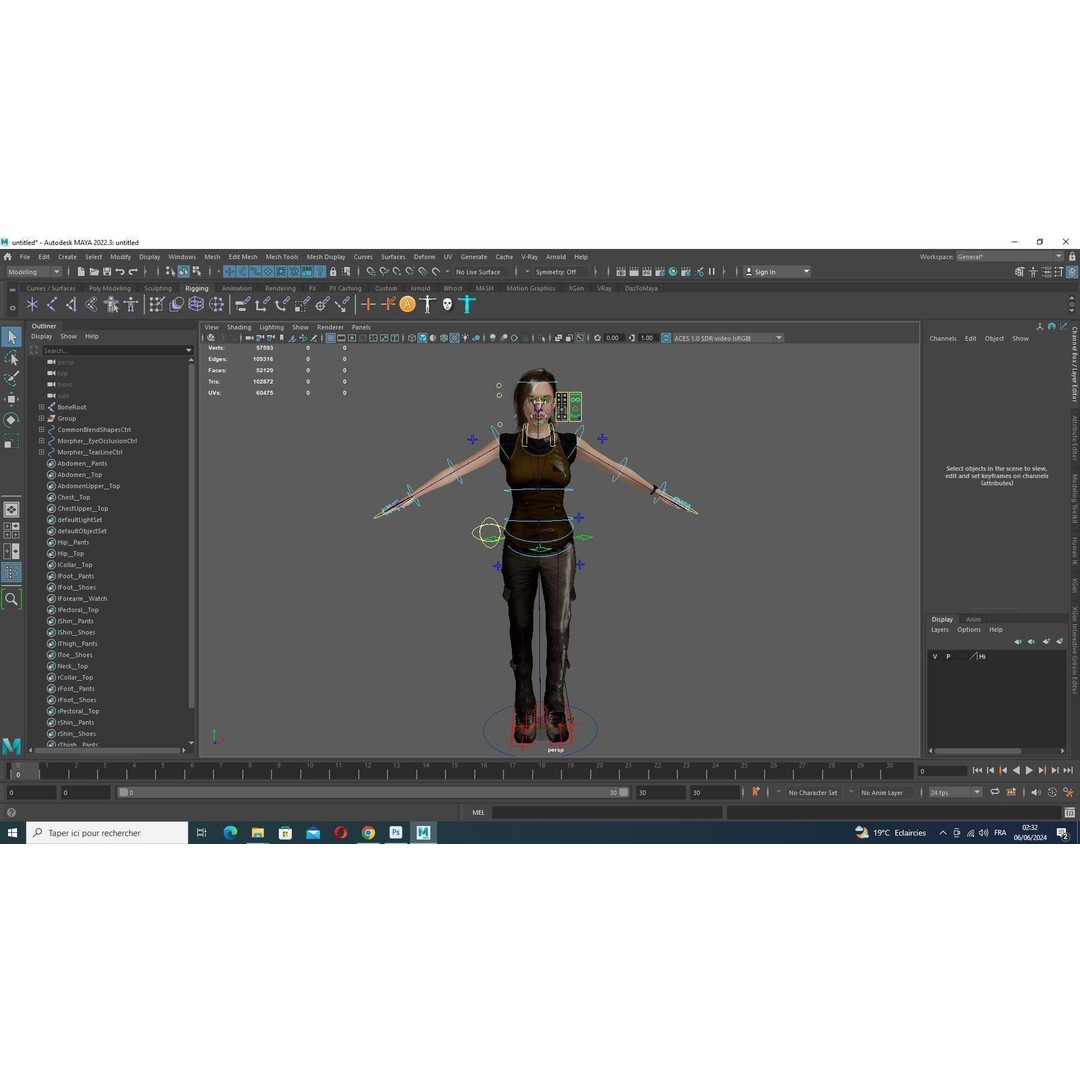Sabrina 3D Model – Realistic Woman in Repairman Clothing, Rigged - View 29