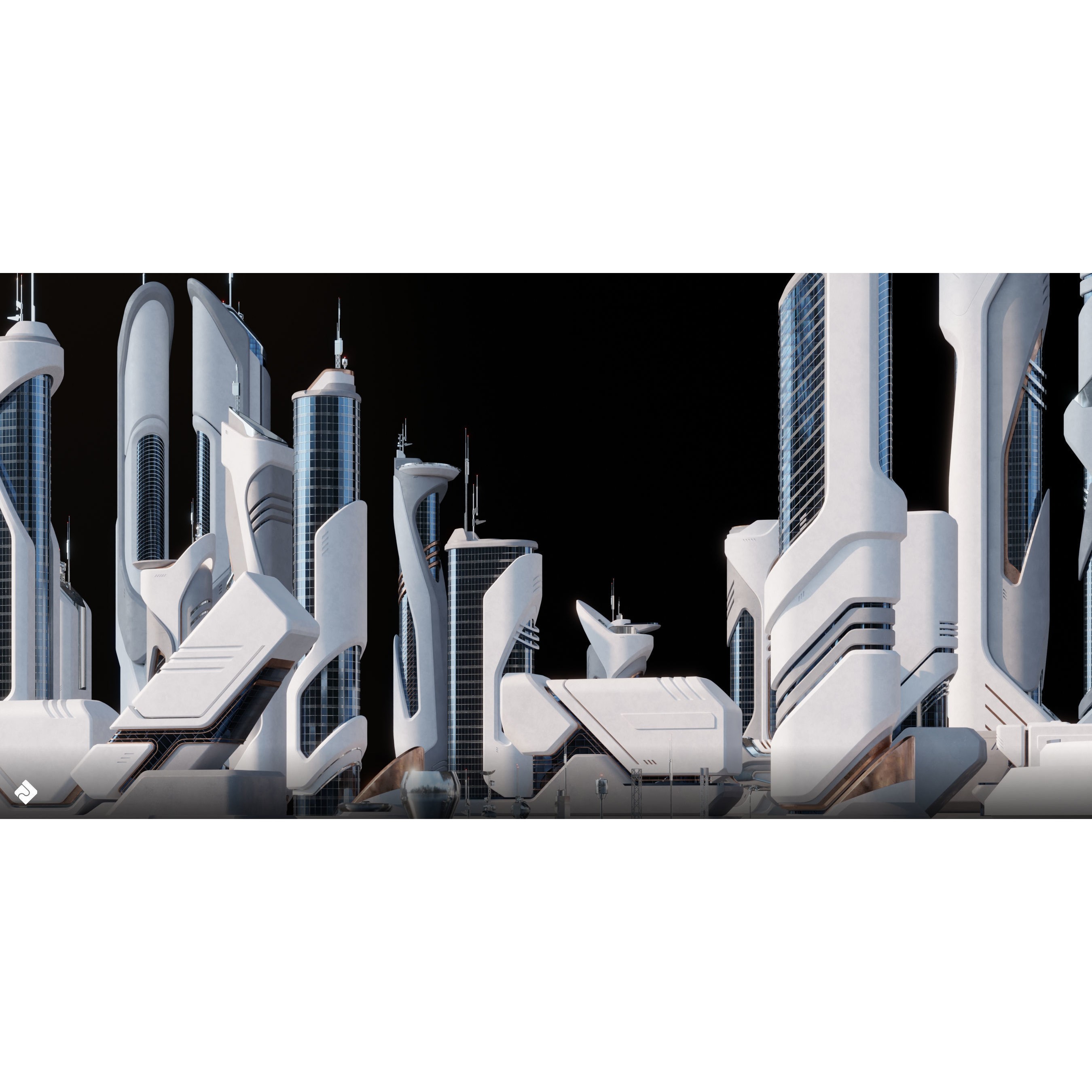 Future City - Game-Ready 3D Model - View 11