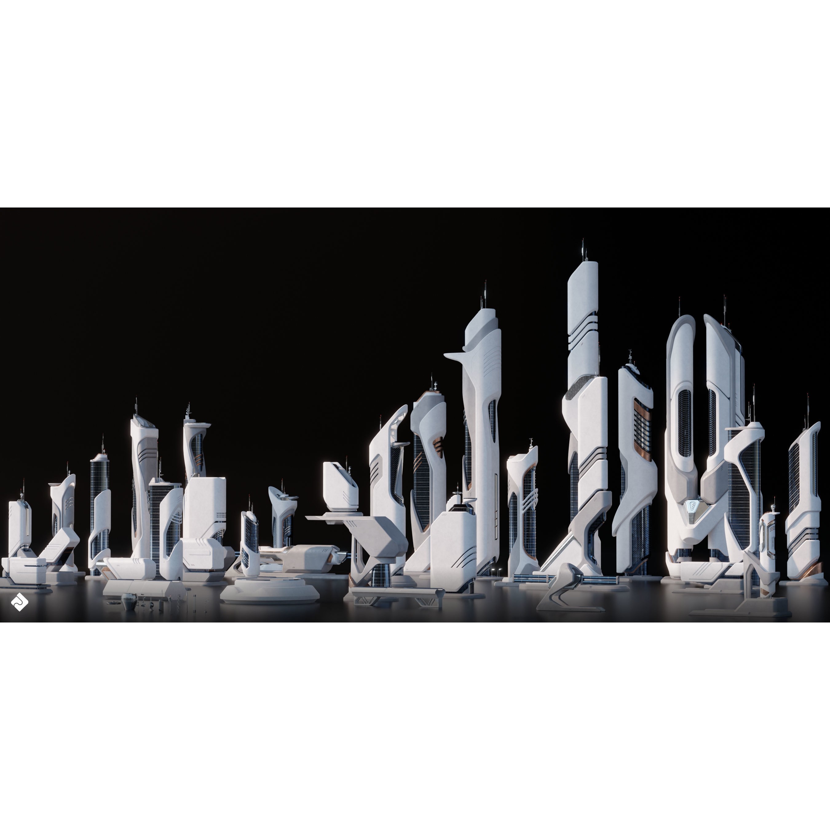 Future City - Game-Ready 3D Model - View 12