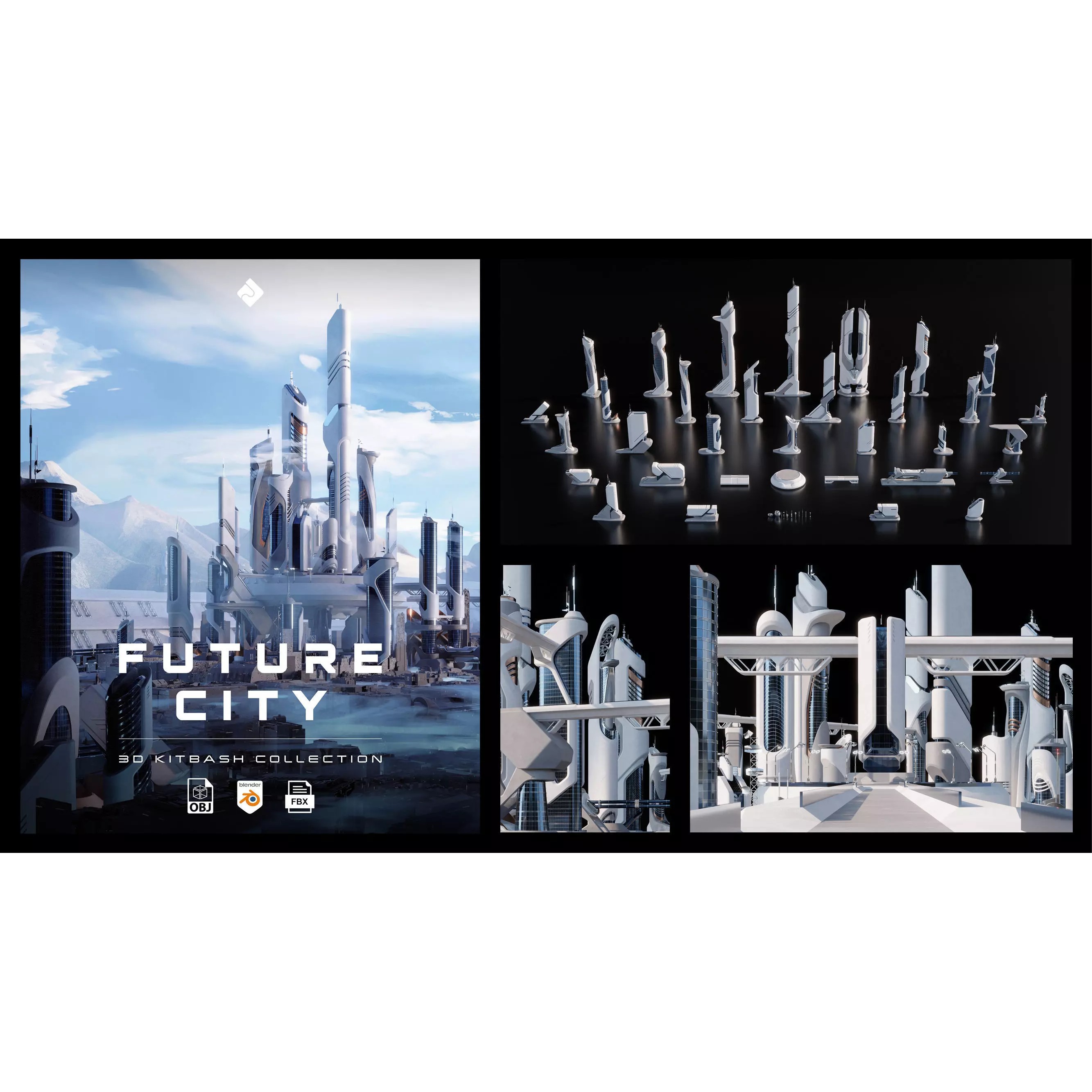 Future City - Game-Ready 3D Model - View 2
