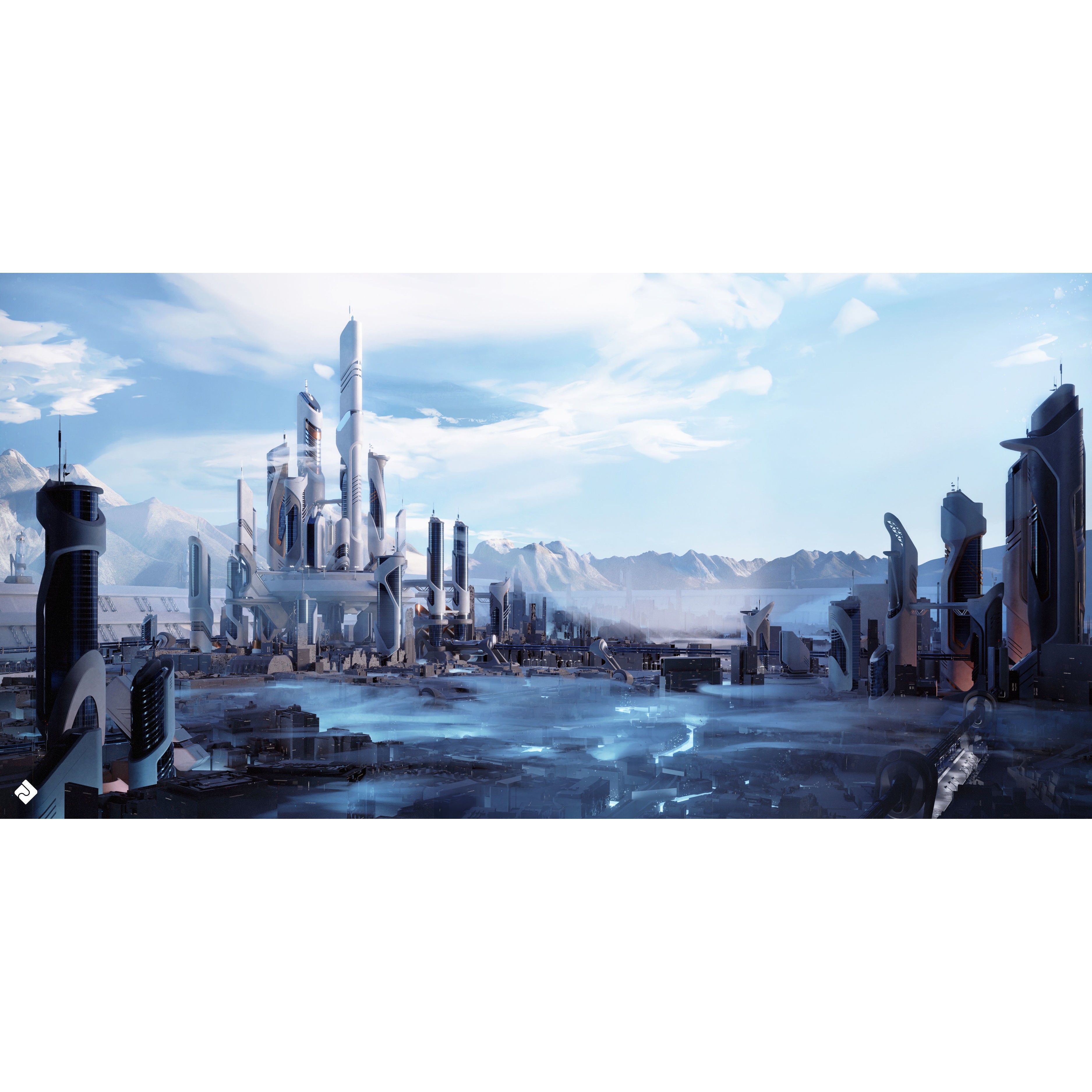 Future City - Game-Ready 3D Model - View 3