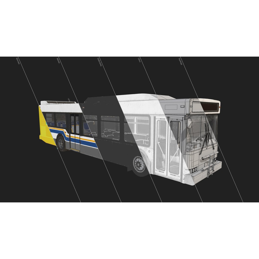 City Bus 3D Model – Low Poly Game-Ready Asset, FBX & OBJ Formats