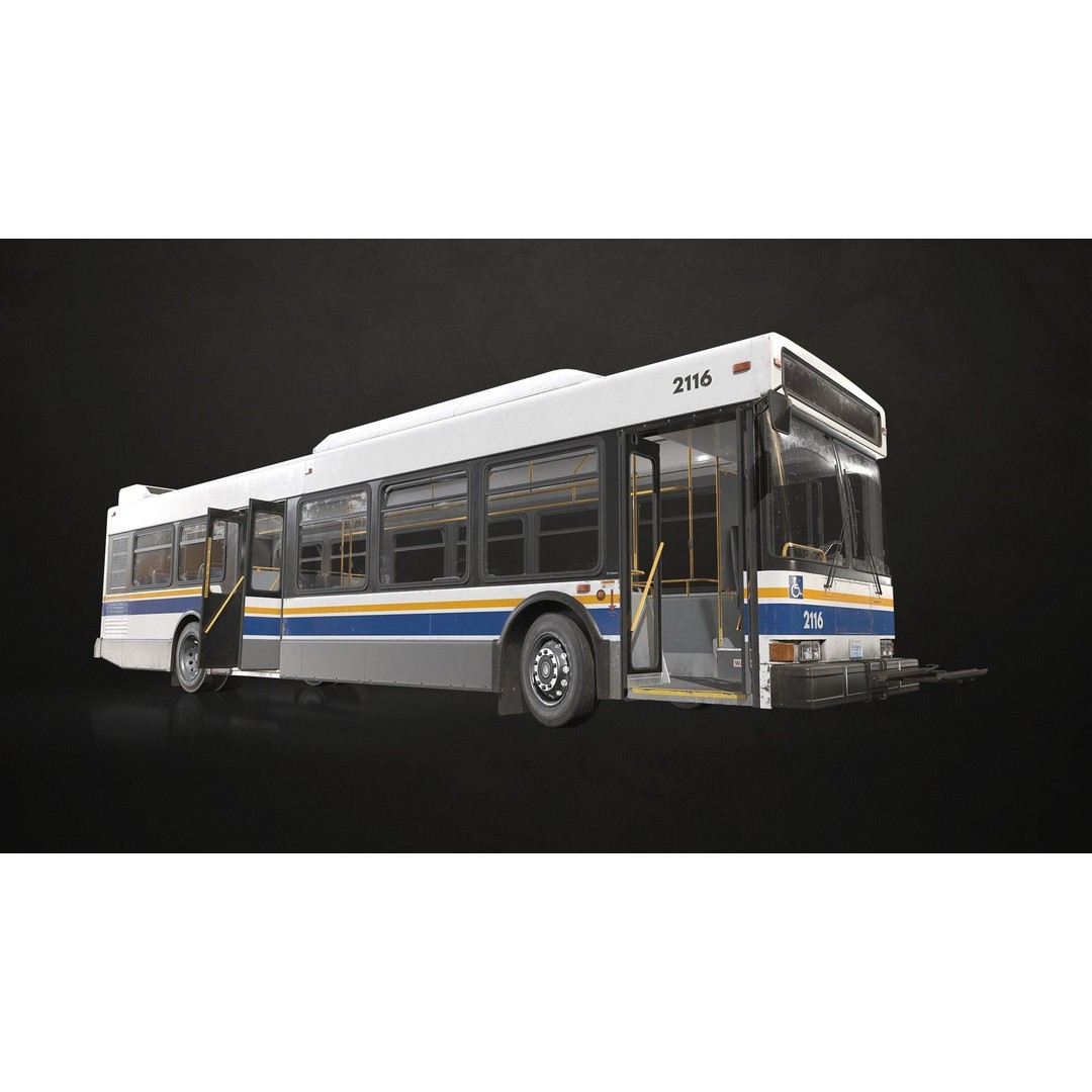 City Bus 3D Model – Low Poly Game-Ready Asset, FBX & OBJ Formats - View 11
