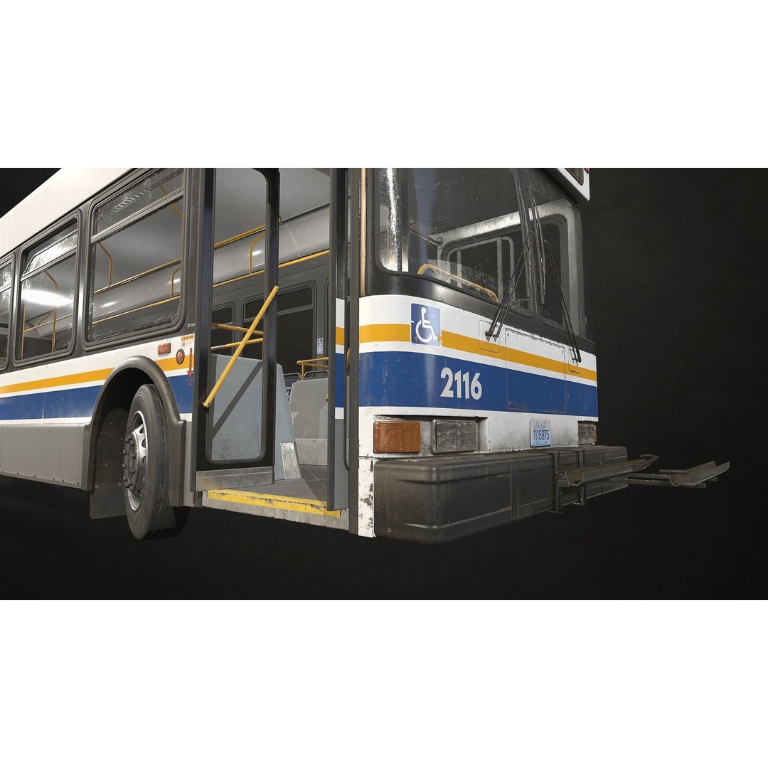 City Bus 3D Model – Low Poly Game-Ready Asset, FBX & OBJ Formats - View 14
