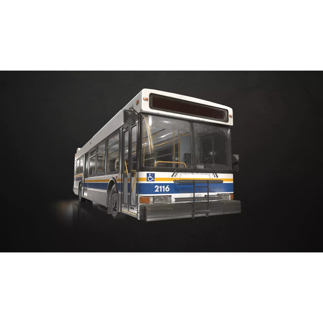 City Bus 3D Model – Low Poly Game-Ready Asset, FBX & OBJ Formats - View 2