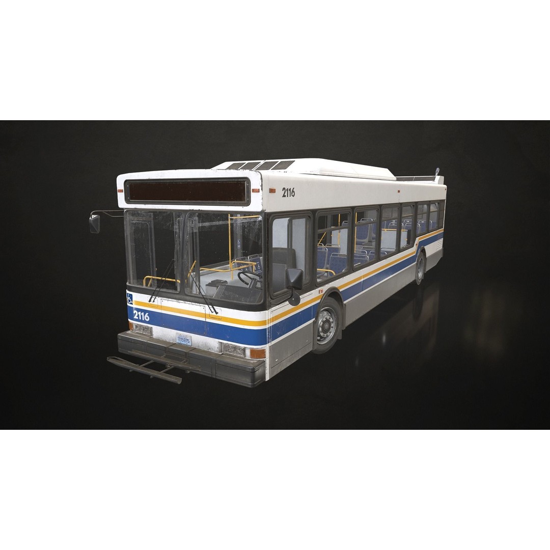 City Bus 3D Model – Low Poly Game-Ready Asset, FBX & OBJ Formats - View 5