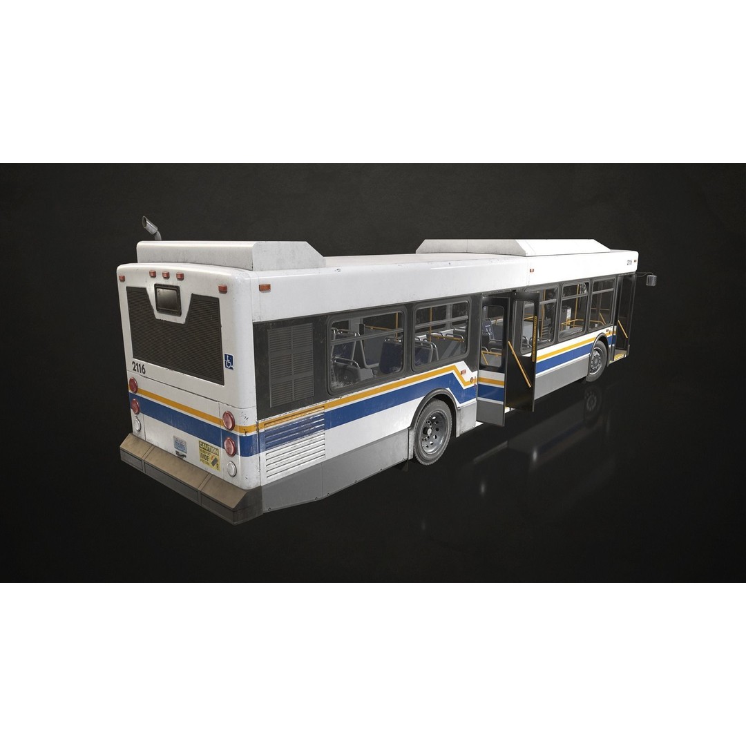 City Bus 3D Model – Low Poly Game-Ready Asset, FBX & OBJ Formats - View 7