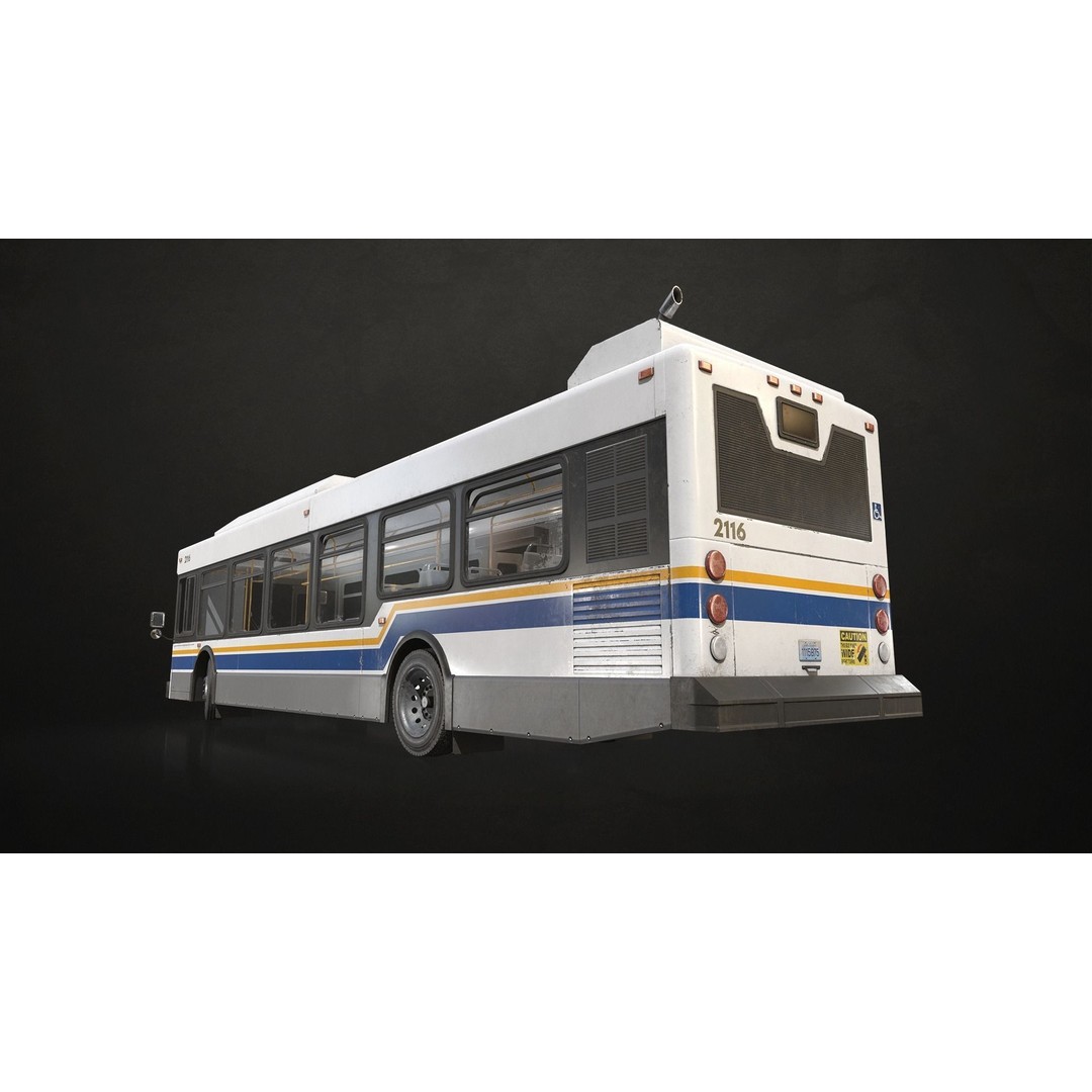 City Bus 3D Model – Low Poly Game-Ready Asset, FBX & OBJ Formats - View 9