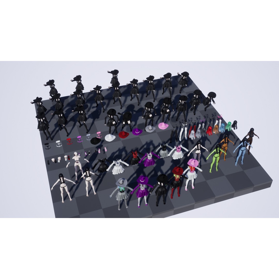 Witch Medea 3D Model – Game-Ready Low-Poly Character, FBX, Rigged - View 17