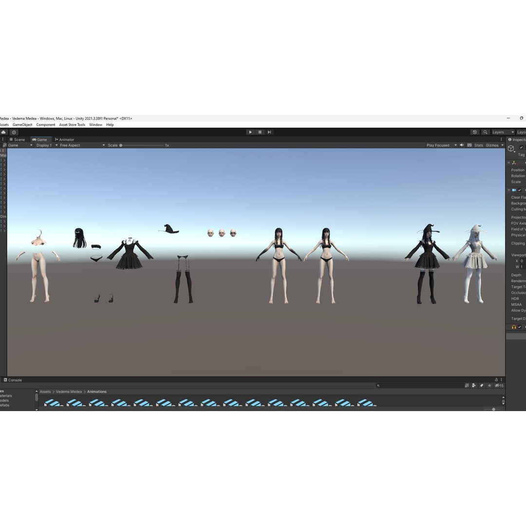 Witch Medea 3D Model – Game-Ready Low-Poly Character, FBX, Rigged - View 19