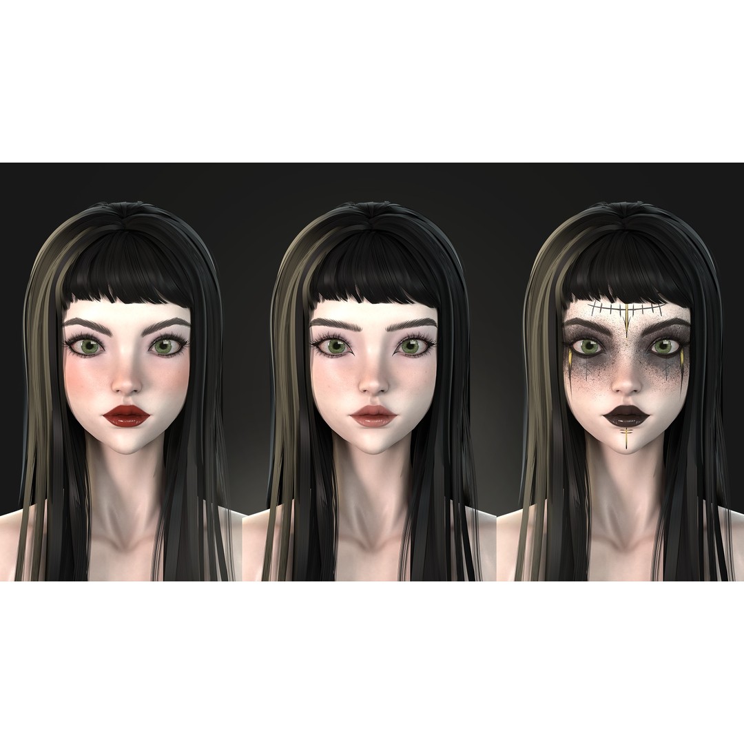 Witch Medea 3D Model – Game-Ready Low-Poly Character, FBX, Rigged - View 9