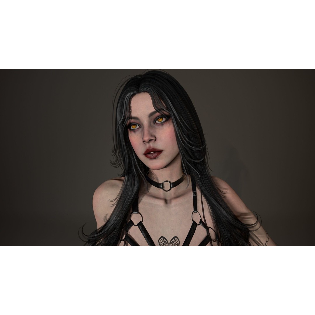 Demon Woman 3D Model – Low Poly Rigged Character with Animations, FBX - View 14