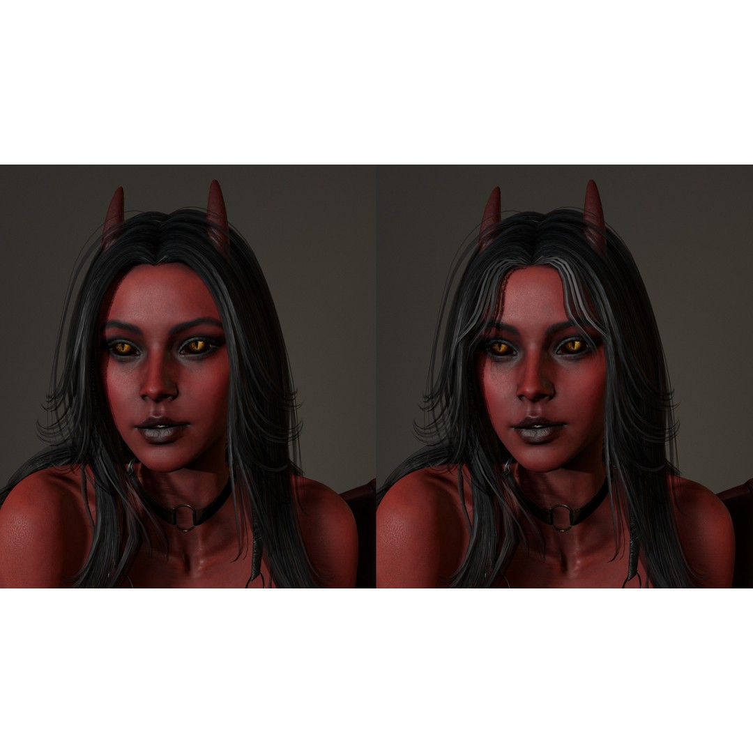 Demon Woman 3D Model – Low Poly Rigged Character with Animations, FBX - View 17