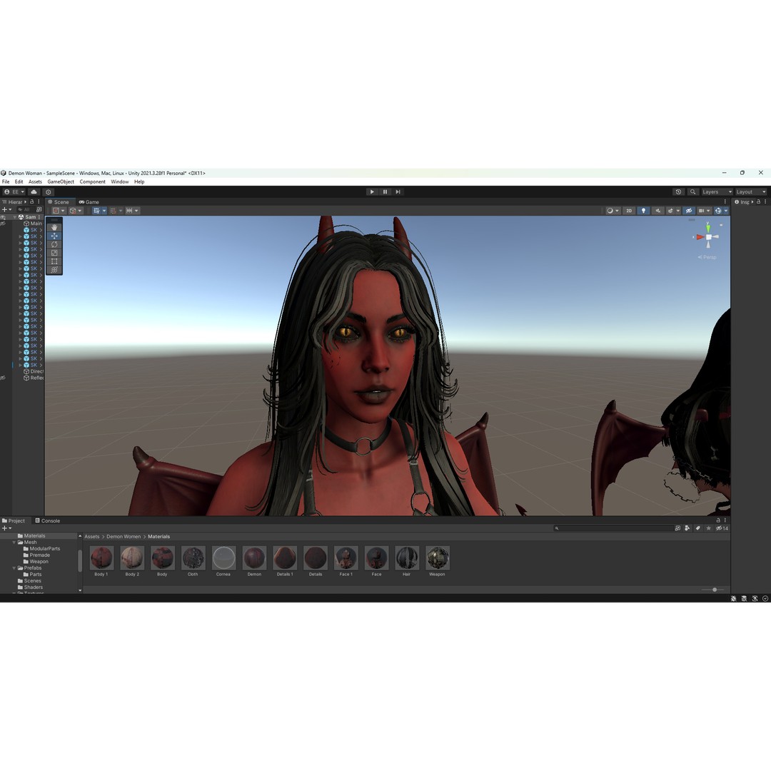 Demon Woman 3D Model – Low Poly Rigged Character with Animations, FBX - View 24