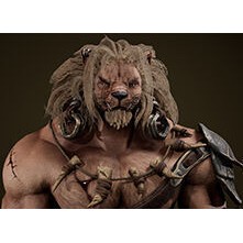 Lion Gladiator 3D Model – Low Poly Rigged Character with PBR Textures