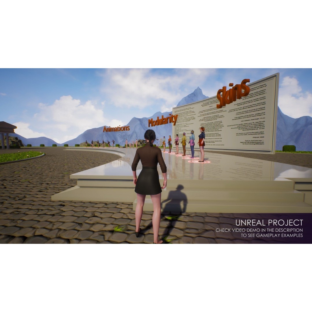 Streetwear Girl 3D Model – Low Poly Game Ready Character, FBX - View 22