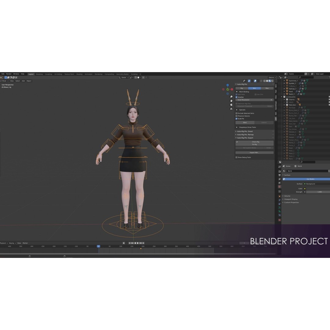 Streetwear Girl 3D Model – Low Poly Game Ready Character, FBX - View 26