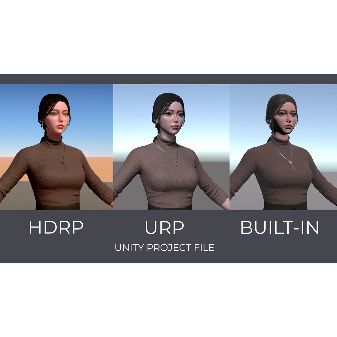 Streetwear Girl 3D Model – Low Poly Game Ready Character, FBX - View 29