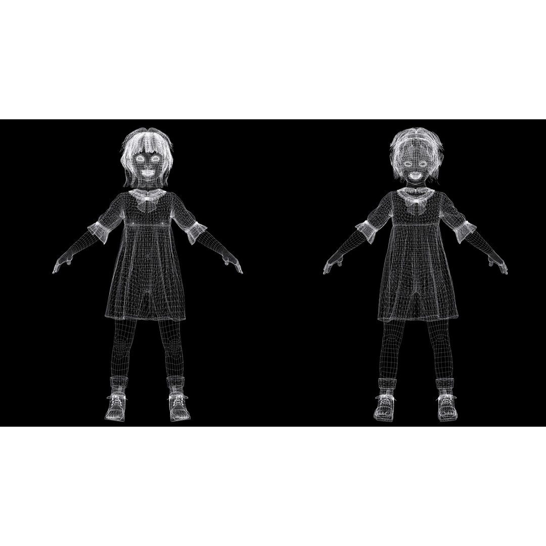 Olivia 3D Model – Low Poly Cute Child Character, Rigged, FBX