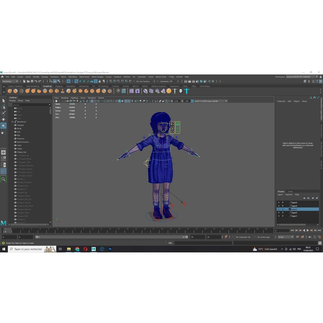 Olivia 3D Model – Low Poly Cute Child Character, Rigged, FBX - View 14