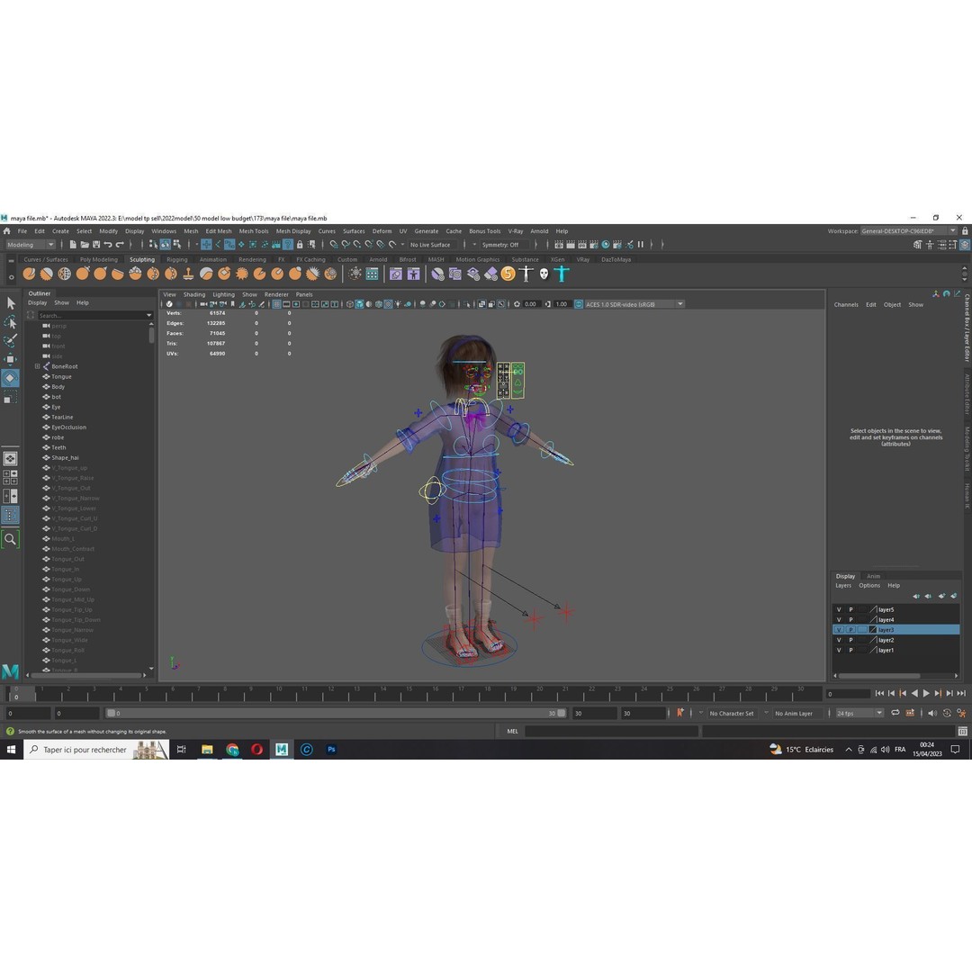 Olivia 3D Model – Low Poly Cute Child Character, Rigged, FBX - View 15