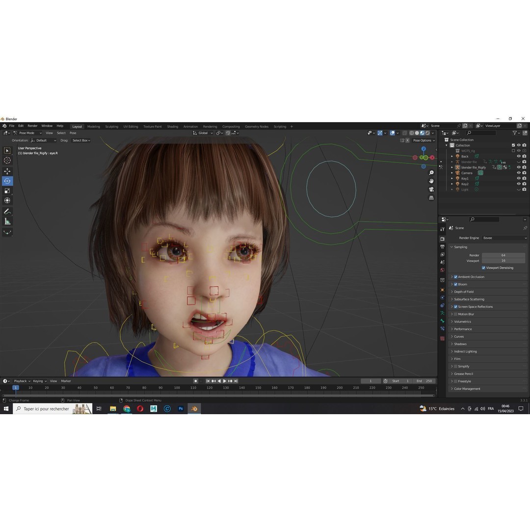 Olivia 3D Model – Low Poly Cute Child Character, Rigged, FBX - View 18