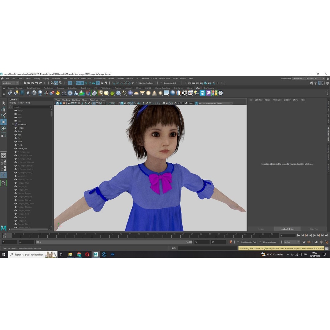 Olivia 3D Model – Low Poly Cute Child Character, Rigged, FBX - View 19